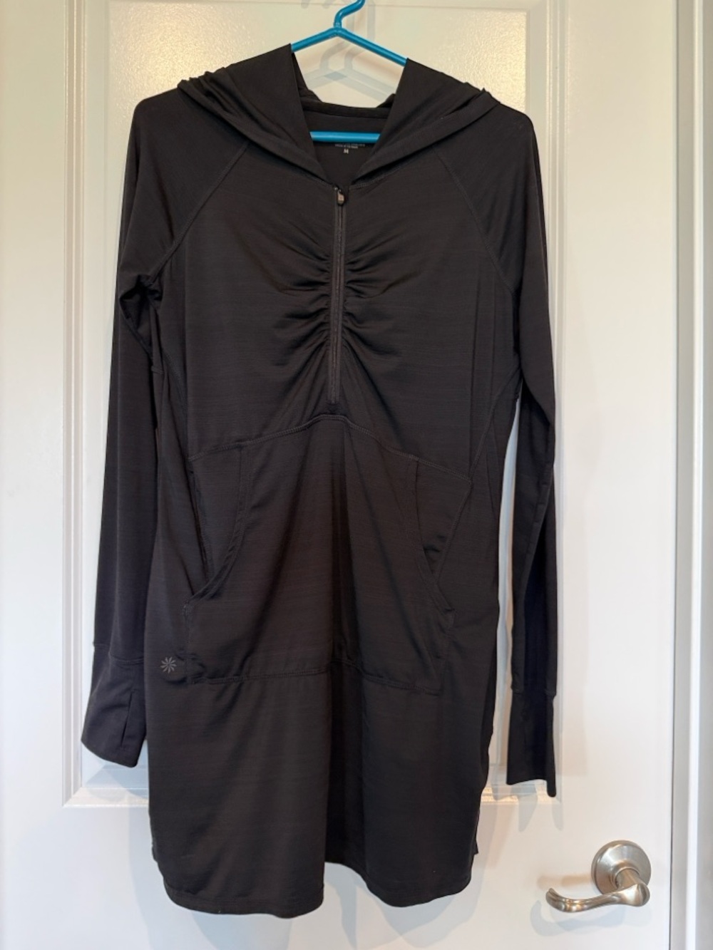 Athleta Black Long Sleeve Hooded Swim Coverup